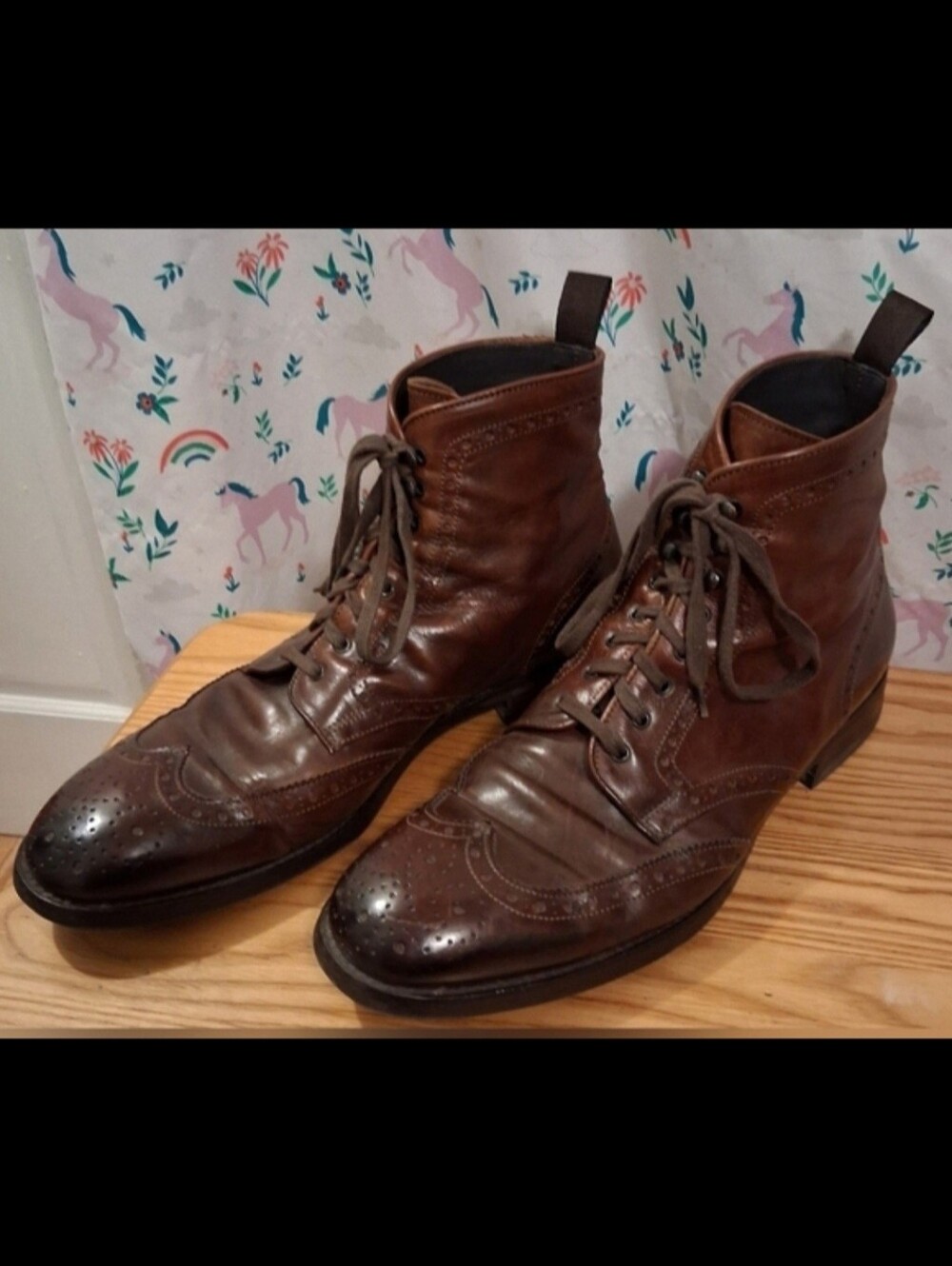 EUC To Boot NY Handmade Mocha Leather Casual Oxford Wingtip Ankle Boot SZ 10